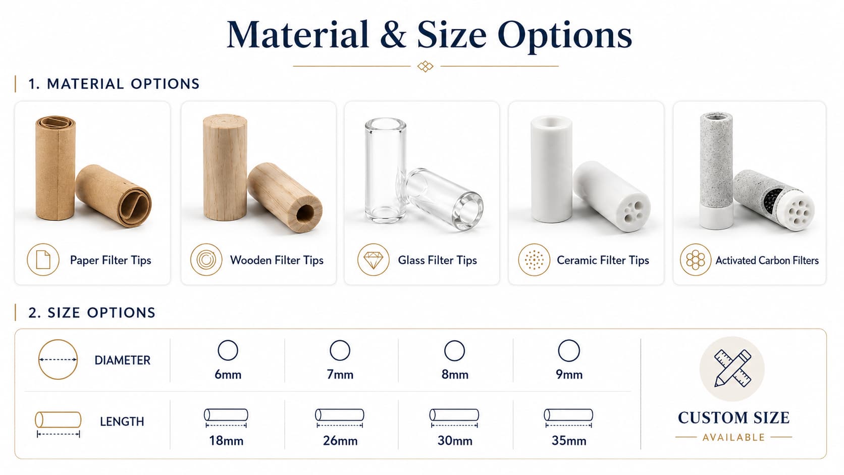 spiral glass filter tips for preroll